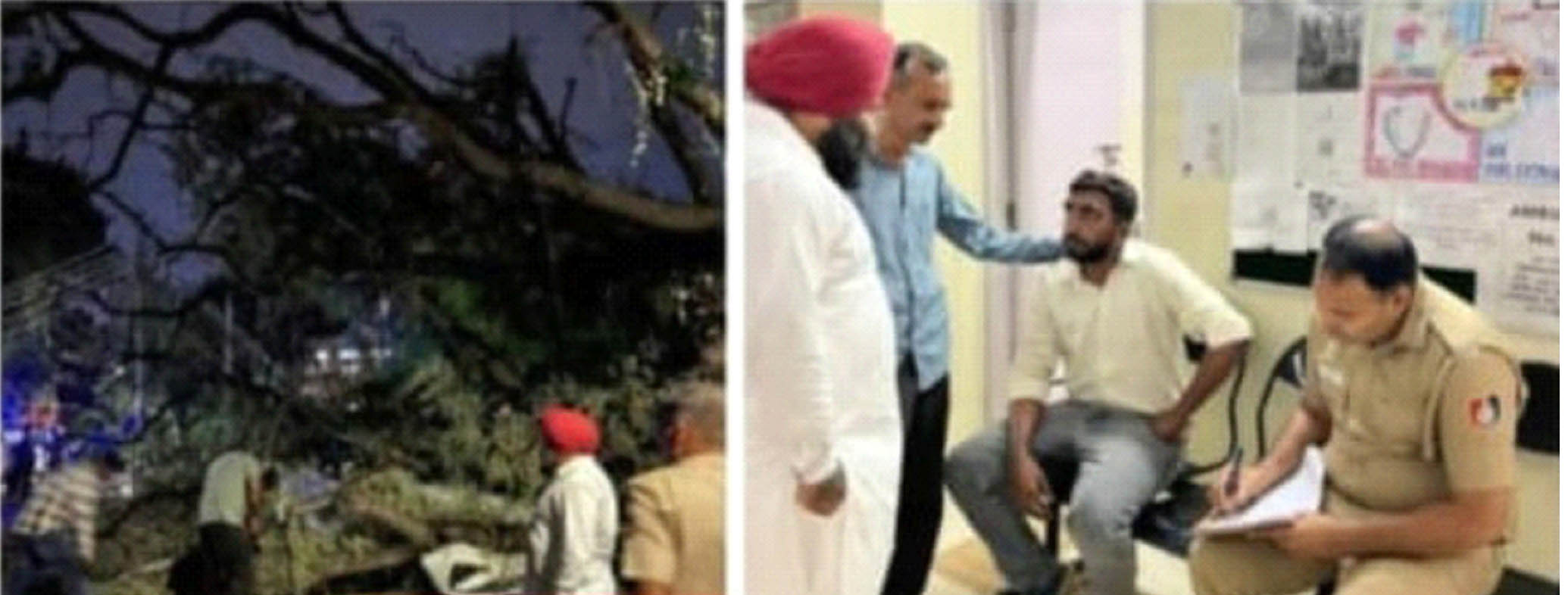 Heavy storm caused a tree to fall in Sector 22, a young man got injured. Councillor Damanpreet enquired about his condition in the hospital.